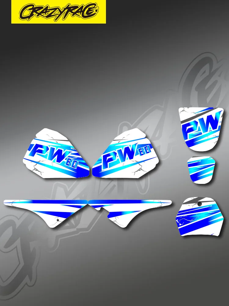 AliExpress CRAZYRACE Custom Team Motorcycle Graphics Background Decals Sticker For YAMAHA PW80 PW 80 All Years Dirt Bike