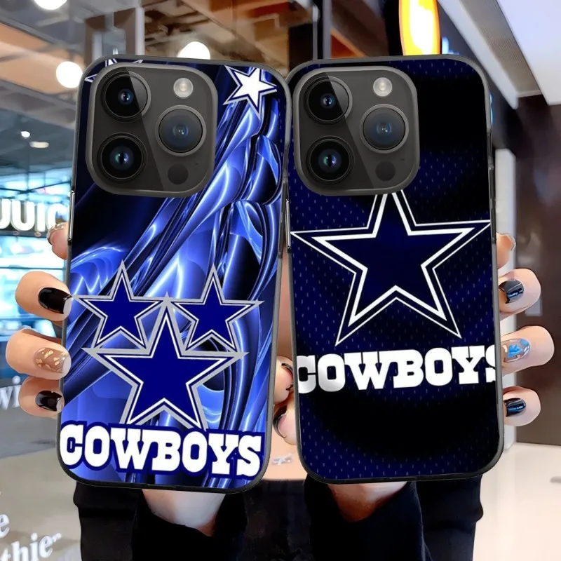 SDallas-CowboysER Phone Case For iPhone 14 13 12 11 Pro Max Plus Mini Black TPU Black Case Phone Cover