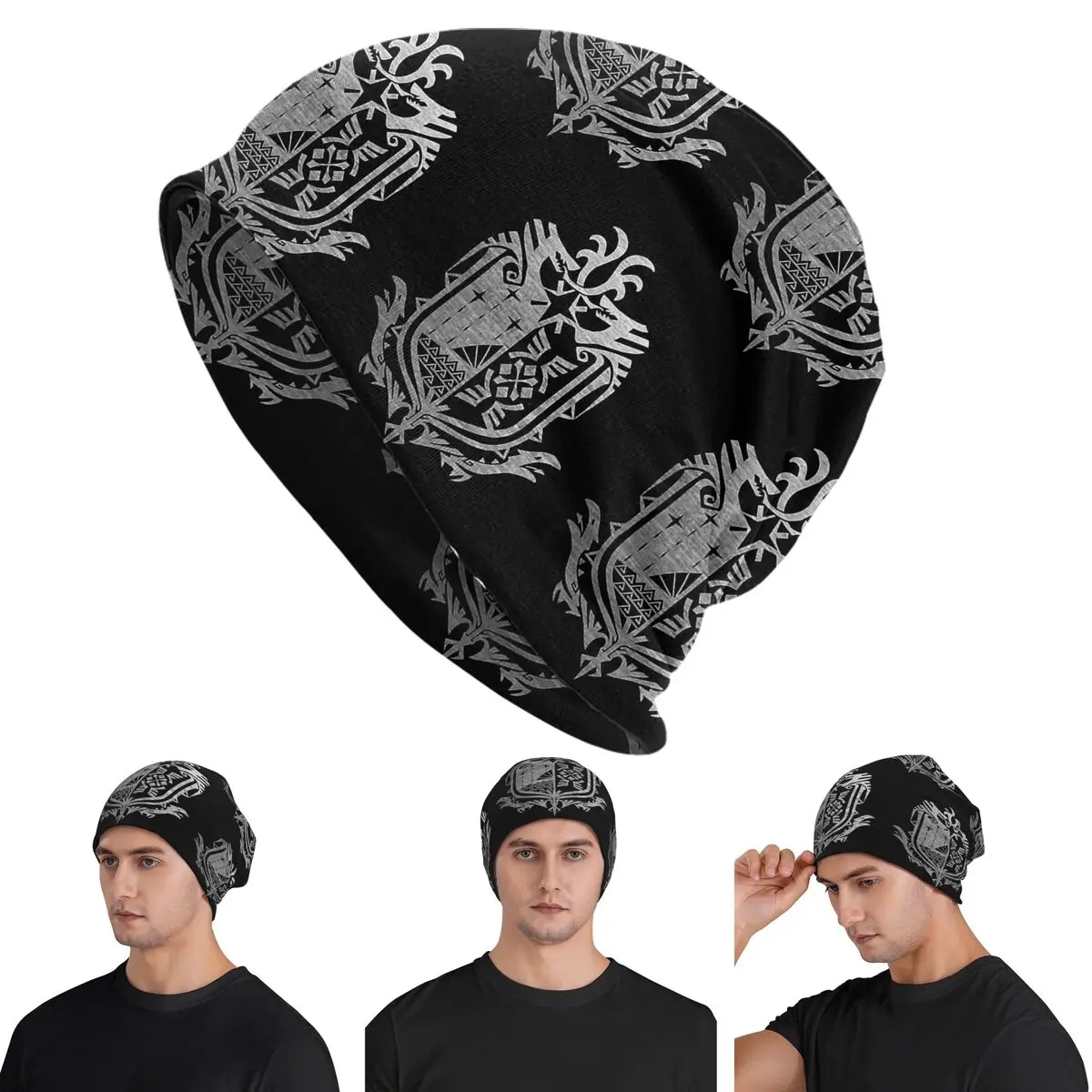 Monster Hunter World Warm Knitted Cap Fashion Bonnet Hat Autumn Winter Outdoor Beanies Hats for Men Women Adult