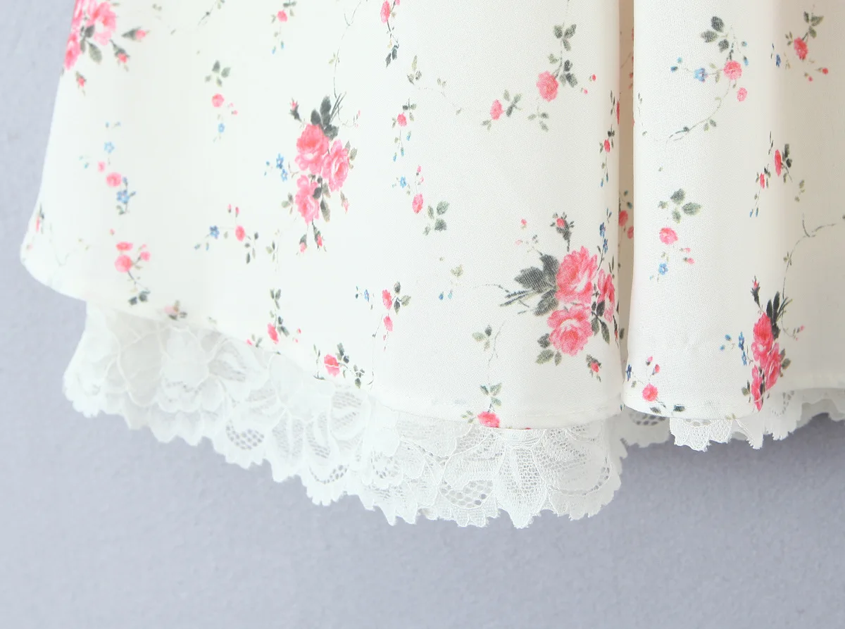 2025 Abiti estivi da donna con stampa floreale con fiocco sexy con spalle scoperte Manica corta Vita bassa Elegante mini abito da festa a trapezio