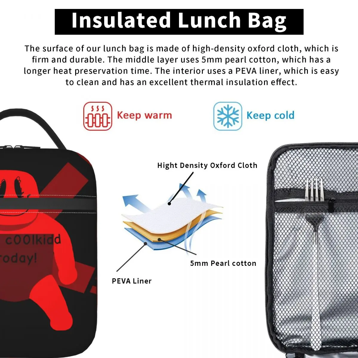 فريق C00lkidd الانضمام اليوم حقيبة الغداء الجمالية علب الاغذية السفر الحرارية حمل حقائب اليد للكبار مقاوم للماء طباعة حقيبة للحفاظ على البرودة