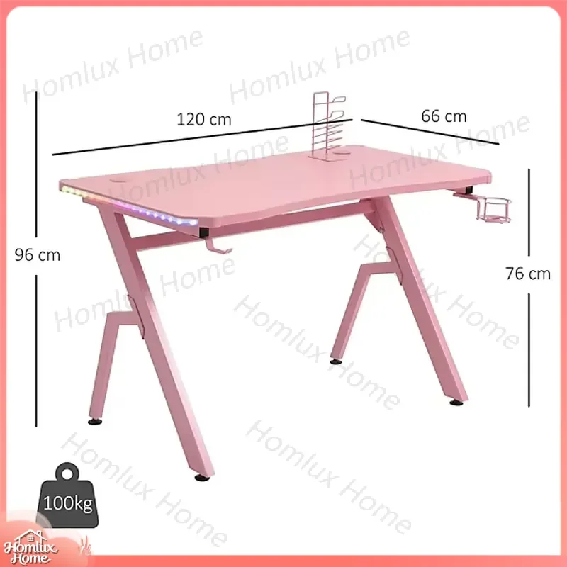 Wholesale Hot Selling Black Pink Gaming Desk Computer Desk Racing Desk for Esports PC Setup Gamer Table with Cable Management