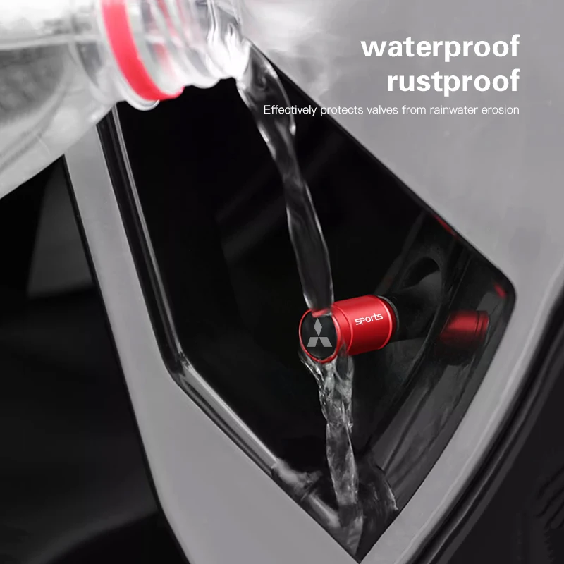 4 шт. колпачки для клапанов автомобильных колес, металлические водонепроницаемые пылезащитные чехлы для Mitsubishi Eclipse Lancer Outlander Pajero ASX Colt I200 Ex Star