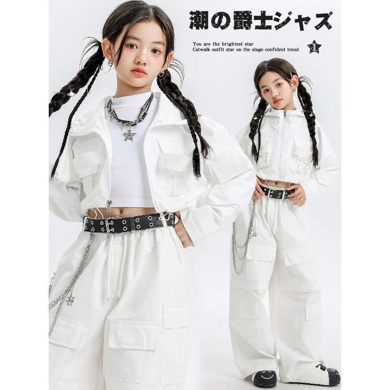 

Костюм для джазового танца для девочек, модная корейская версия, костюм для джазовых танцев, детский костюм для уличных танцев