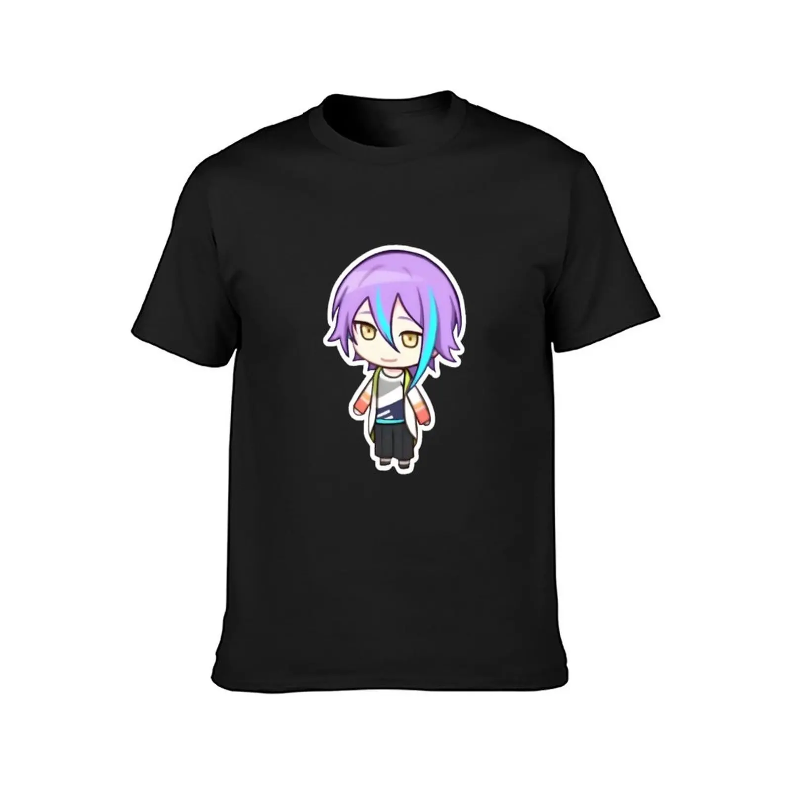 Camiseta masculina do projeto Sekai Kamishiro, camisetas pretas lisas, grandes dimensões