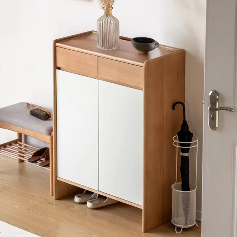 ตู้รองเท้าไม้สีขาวขนาดใหญ่ Professional Vintage Room Decor ร้านอาหารชั้นวางรองเท้ายุโรป Zapatero ที่ไม่ซ้ํากันเฟอร์นิเจอร์