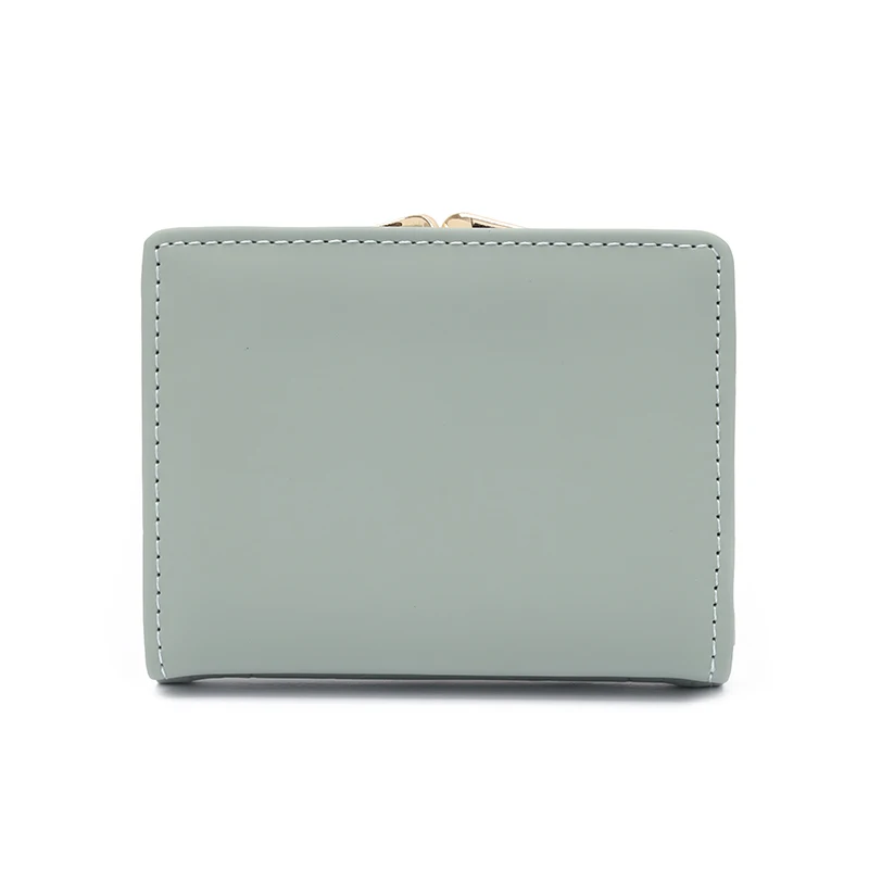 Autumn and winter new women\'s short wallet Korean PU high texture iron frame diamond lattice small square bag simple everything