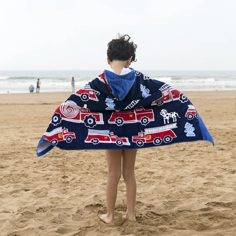 Kids Baby Beach Hooded Towel for Children Hooded Towel Kids Baby Bath Cotton Soft Beach Towel Pool Swim Cover Swimsuit