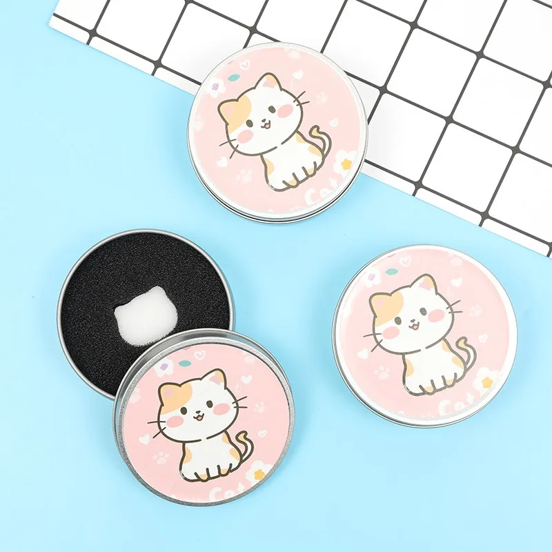 1 Piece Makeup Brush Cleaner Sponges Cosmetic Brush Drying Wash Eyeshadow Color Removal Portable Cleaning Case