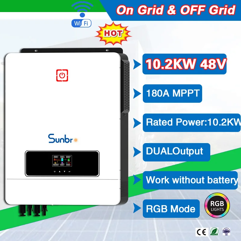 inversor solar domestico de saida dupla suporte wifi rede on off embutido mppt 102kw 48v 160a 90500vdc a 230vac 01