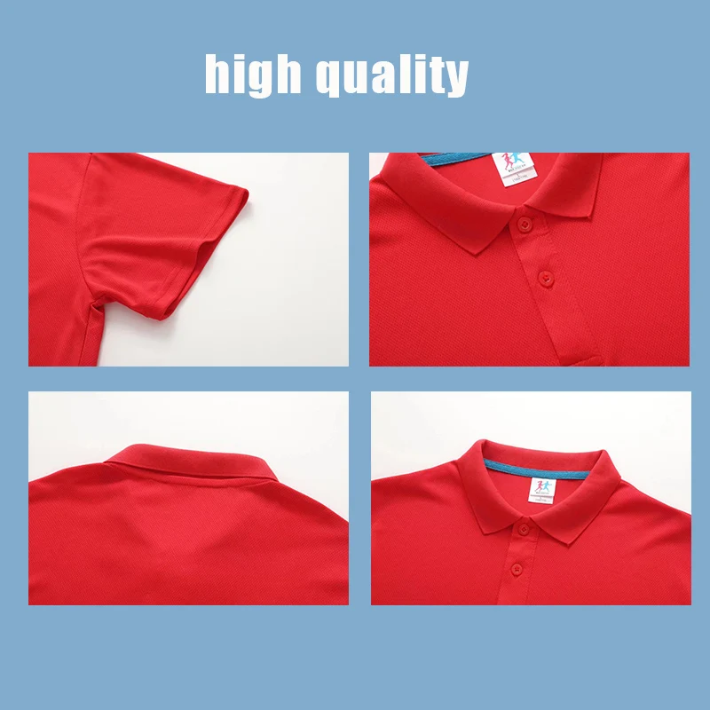 DIY logo Men Sport Training Ice silk summer Polo Short Sleeve Male Casual Quick dry Gym Running Fitness Slim Tees Tops Clothing