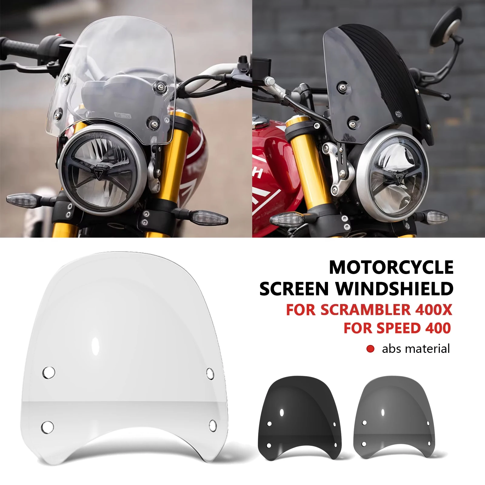 

Лобовое стекло мотоцикла, дефлекторы ветра, козырек для лобового стекла, обтекатель, скорость 400 2024, скорость 400 2024, скремблер 400X 2025 2024