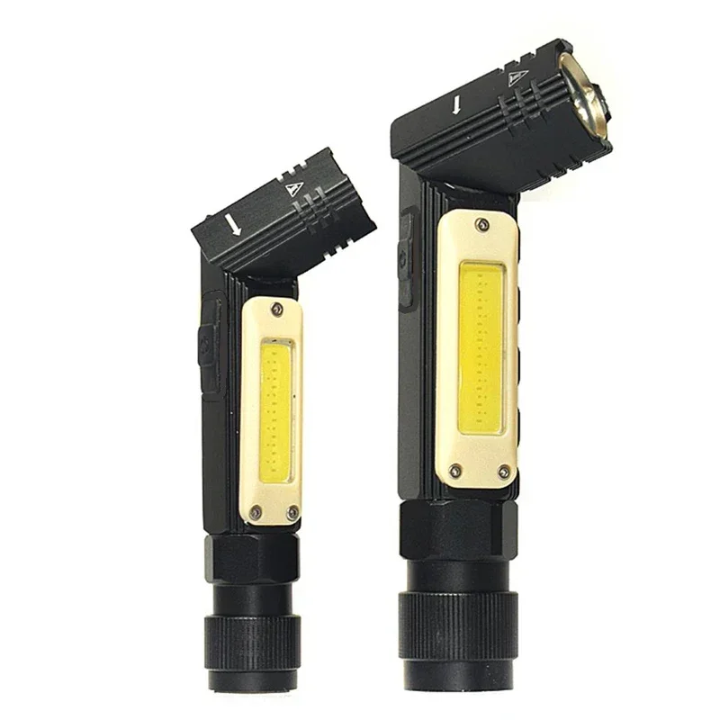 Lanterna Led Impermeável com Cabeça de Rotação Usb Recarregável Tocha Ímã Cauda Lâmpada de Trabalho z1 z2 Cob Branco Luz Vermelha Construído em Bateria