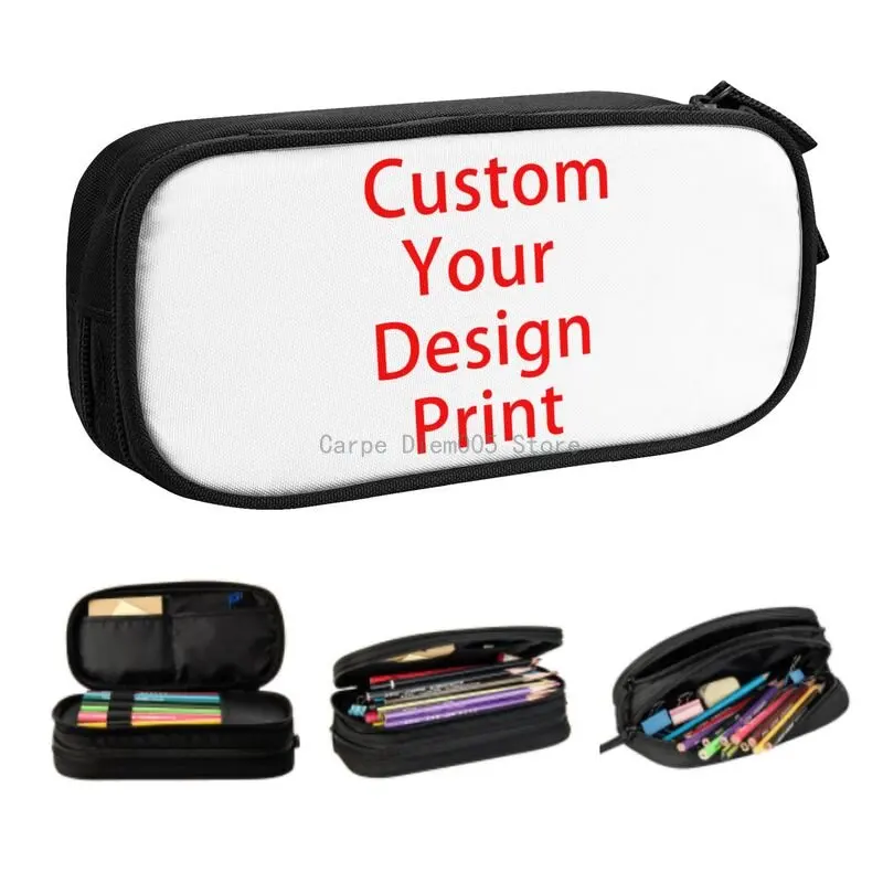 Custom Your Design Cute Pencil Case Girl Boy Large Capacity Customized Logo Printed Pencil Pouch Students Stationery