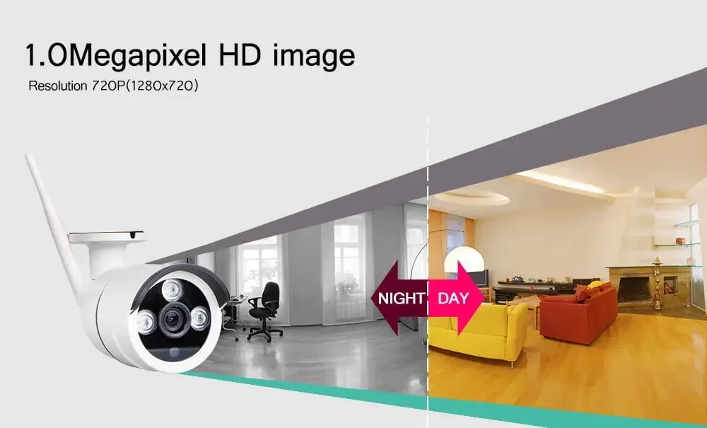 Draadloze IP-camera WIFI Beveiliging CCTV-systeem 4CH Draadloze NVR-bewakingskit Waterdicht / weerbestendig CMOS