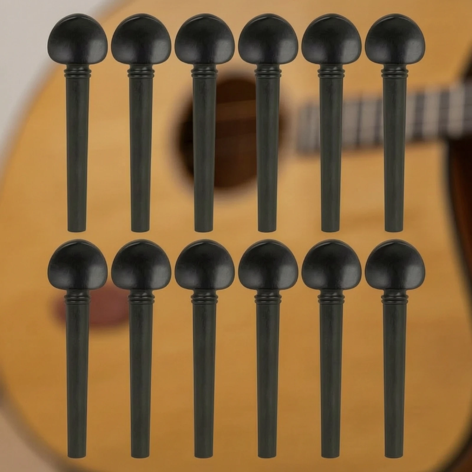 12 Pieces Oud Pegs with Eye-Shaped Inlay Inlay Sturdy Oud Tuning Pegs Friction Peg Replacement Instrument Parts Easy to Install