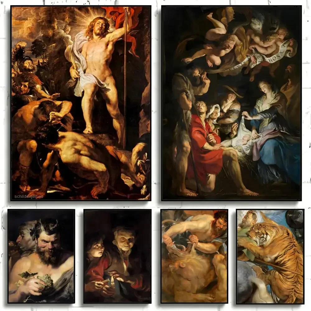Artist Peter Paul Rubens Poster Self-adhesive Art Waterproof Paper Sticker Coffee House Bar Room Wall Decor