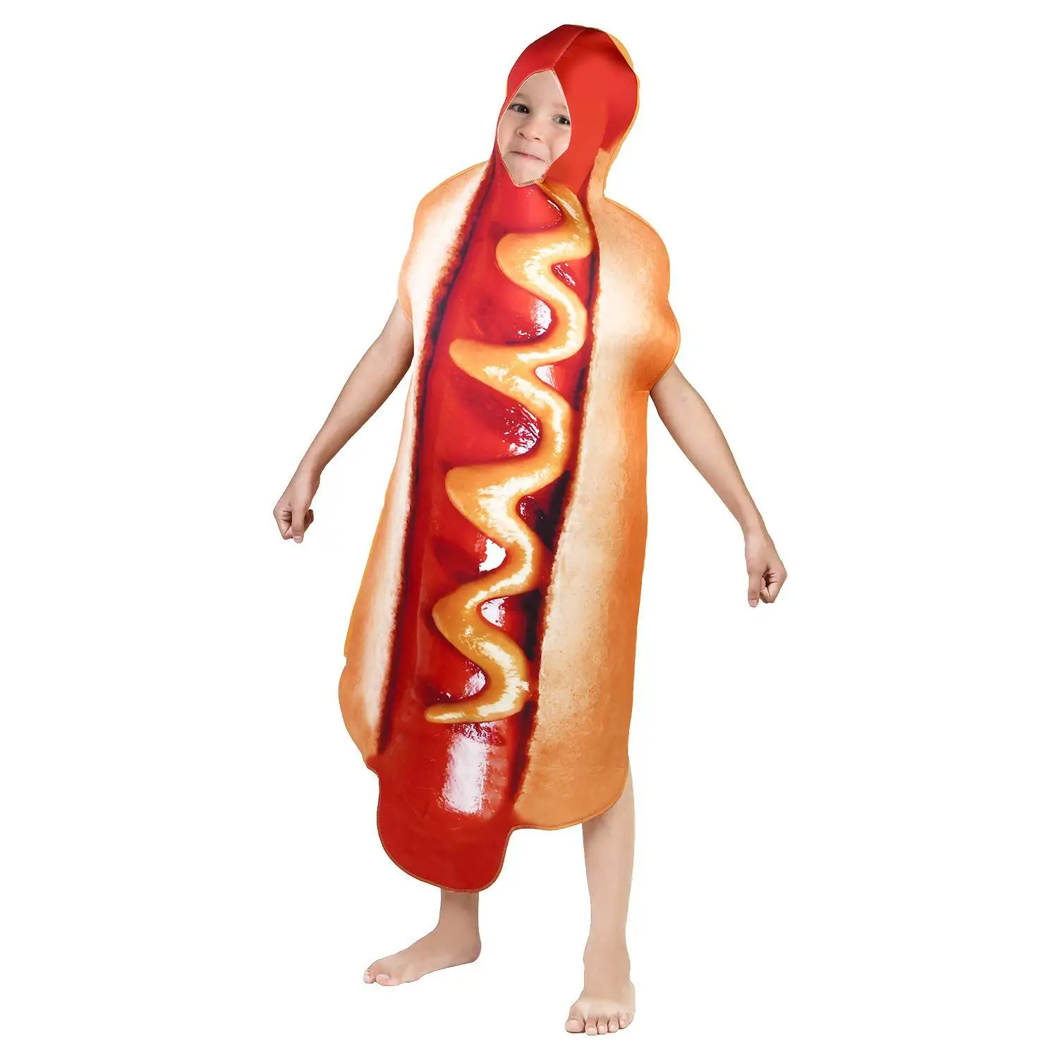Hot Dog Cosplay Funny 3D Print Cartoon Doll Costumes Kids Adult One-piece Stage Character Performance Party Unisex Role Playing