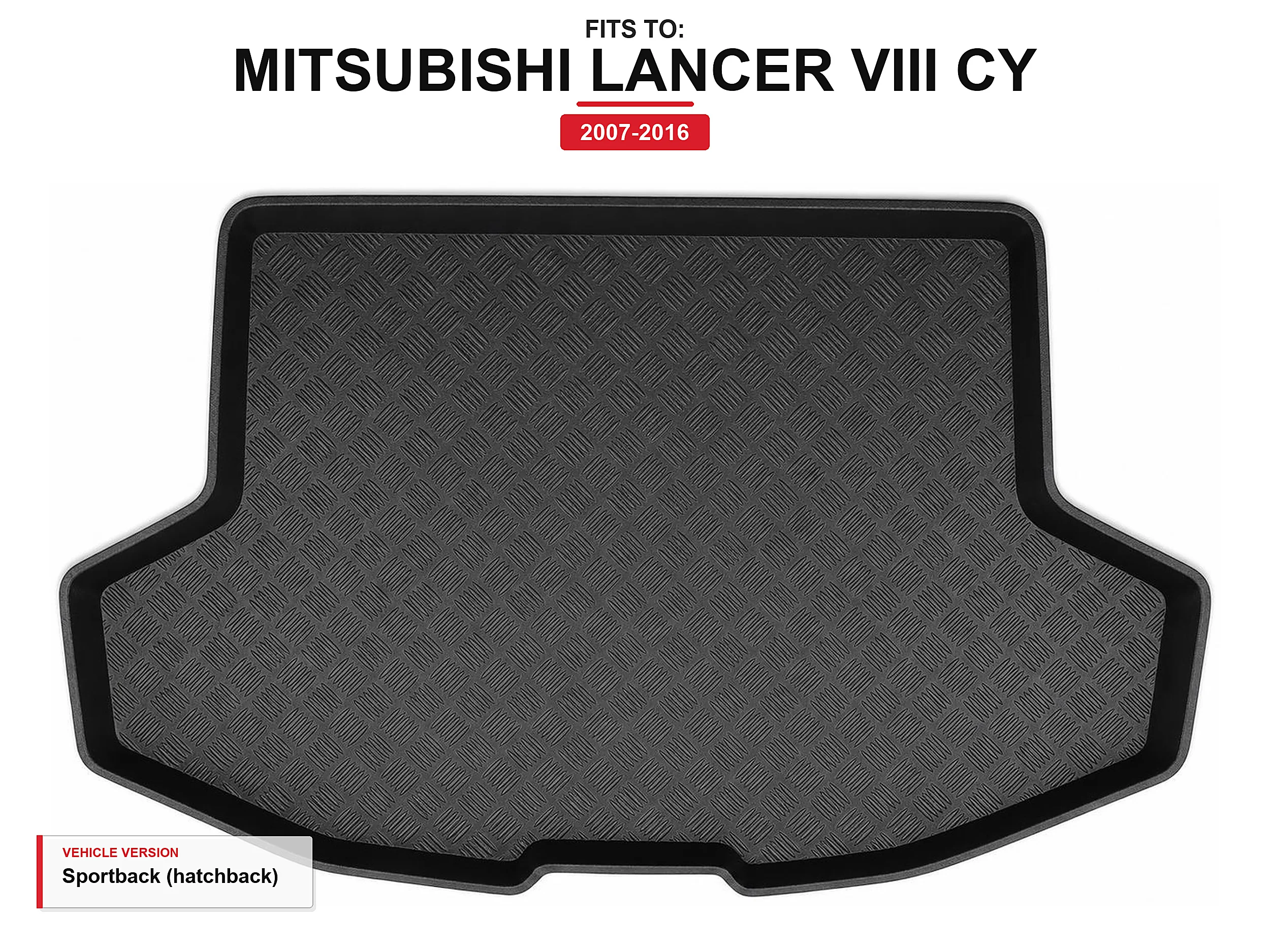 Kofferbakmat met rand voor: Mitsubishi Lancer Viii Cy 2007-2016