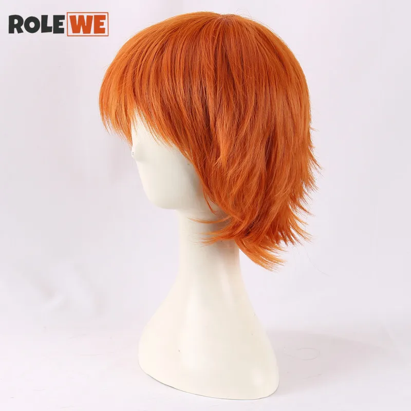 Parrucca Cosplay corta Chucky arancione di alta qualità sposa di Chucky parrucche Cosplay resistenti al calore + cappuccio parrucca