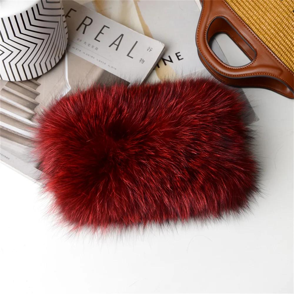 Hot Sale Luxury NecK Warmer Fashion Lady Natural Fur Mufflers Women Winter Warm Real Fox Fur Scarf Fur Headbands Fox Fur Scarves