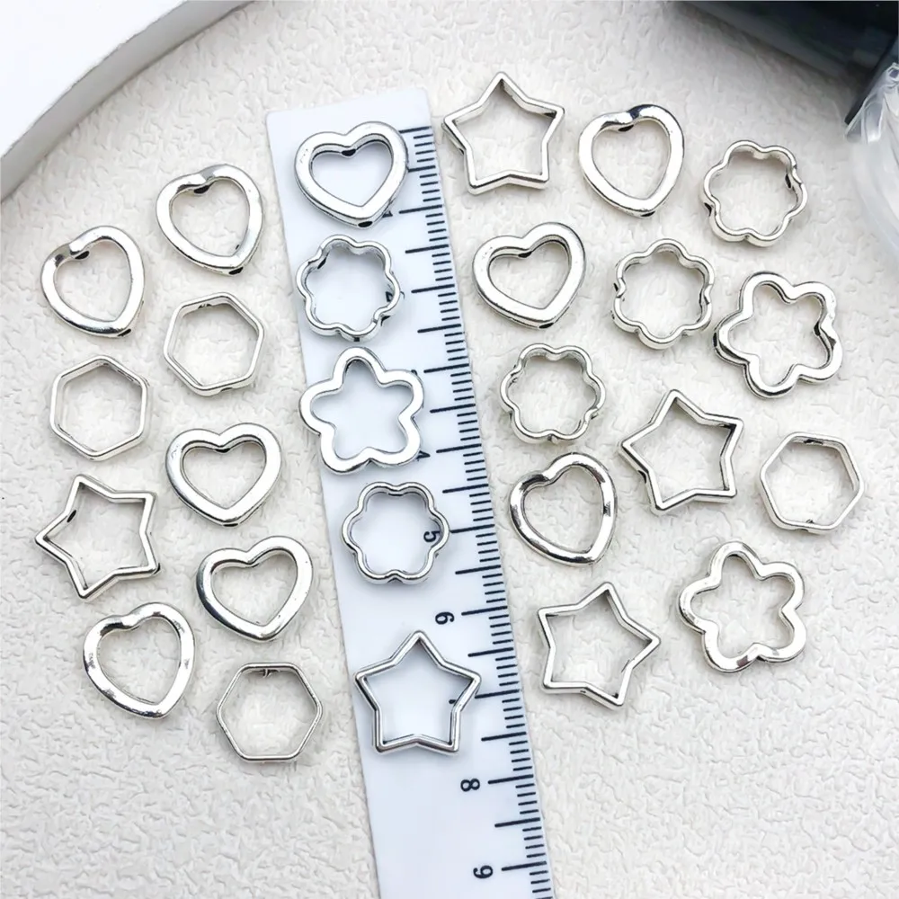 50pcs Star Bead Frames Double Hole Frames for DIY Jewellery Making