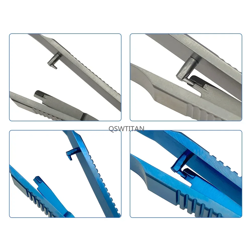 QSWTITAN Needle Holder Ophthalmic Castroviejo Holding Pliers Ophthalmic Instruments 1pc Autoclaveable Stainless Steels/Titanium
