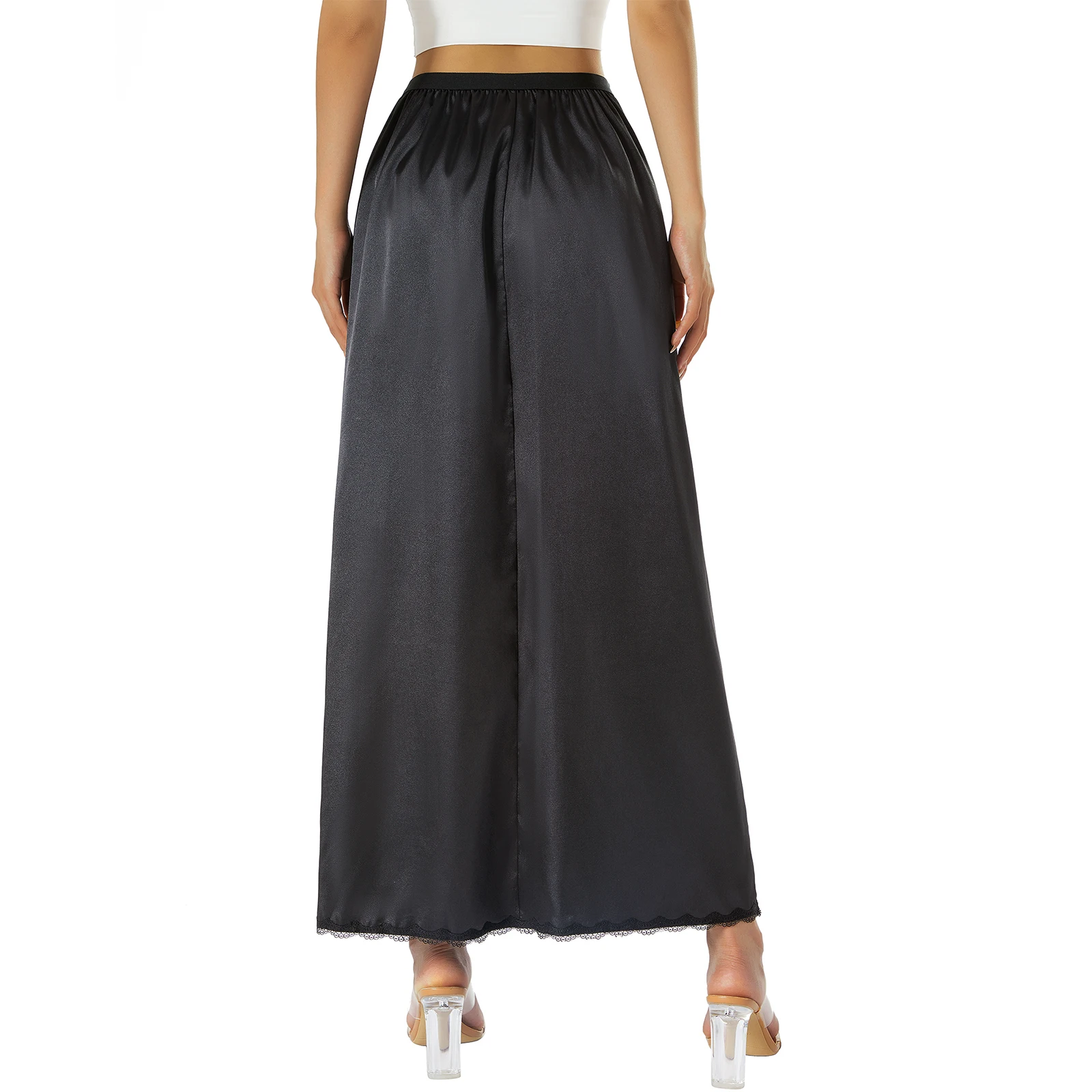 Plus Size Underskirt Half Slips Dress for Women Summer Thin Ice Silk High Waist Elastic Anti-Penetrating Underskirt Lining XXL