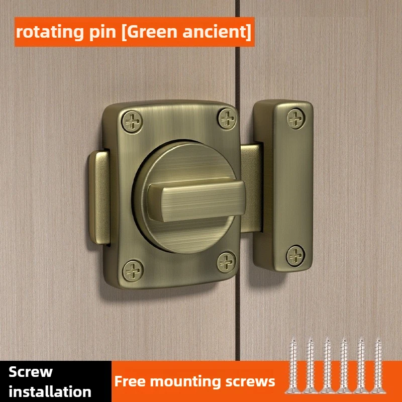 1PCS Home Security Latch Rotate Bolt Latch Gate Latches Door Slide Lock Twist Rotating Barrel Lock For Bathroom Toilet Door Lock