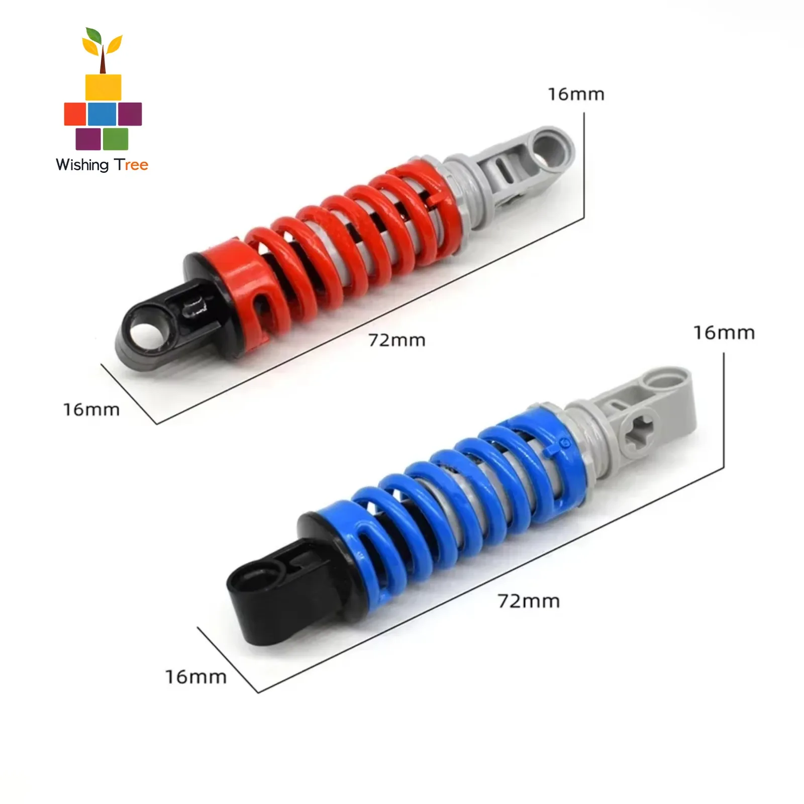 4PCS MOC 9L Technical Shock Absorber with Blue/Red Spring Compatible with  SP3 RR1000 Model Car Suspension Parts