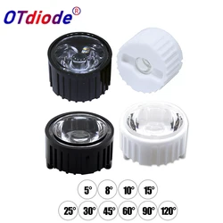 10 szt. Wysokiej mocy 1W 3W 5 W obiektyw LED 20MM PMMA obiektywy ze wspornikiem 5 8 10 15 25 30 45 60 90 120 stopni dla 1 3 5 Watt światła koraliki