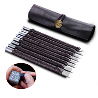 8/10/12pcs Professional Seal Carving Tool Set Tungsten Steel Stone Carving Knife Stone Seal Chisel Diy Woodworking Hand Tools
