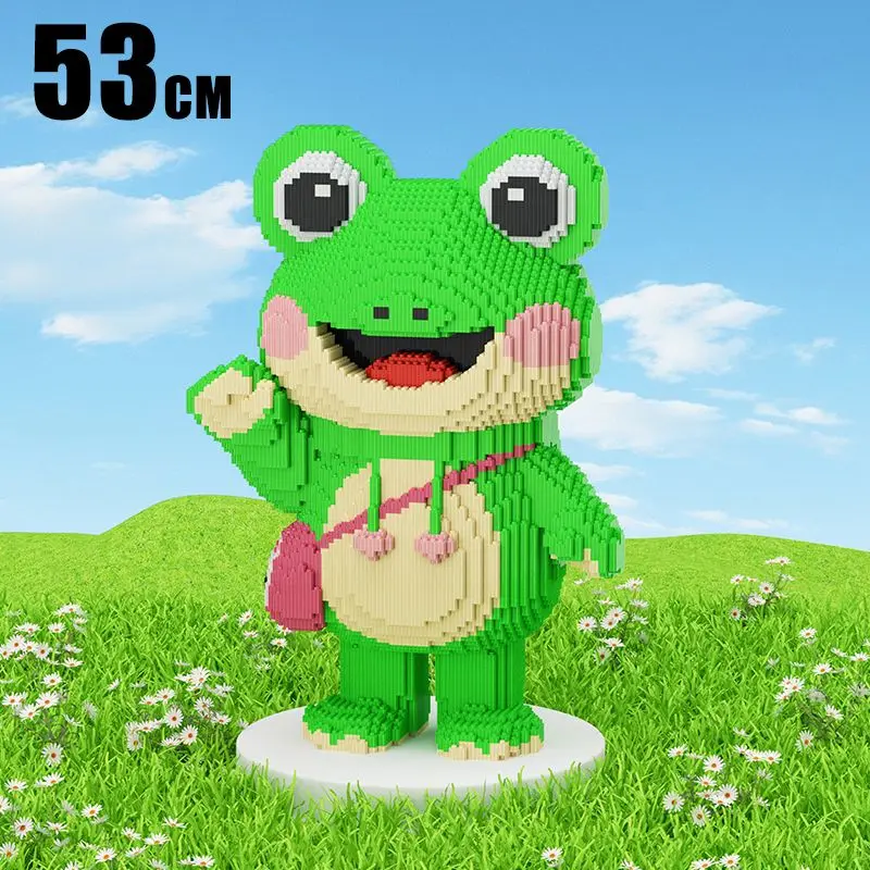 53cm Green frog small particles assembled building blocks DIY series children's educational toys wholesale cute cartoon gifts