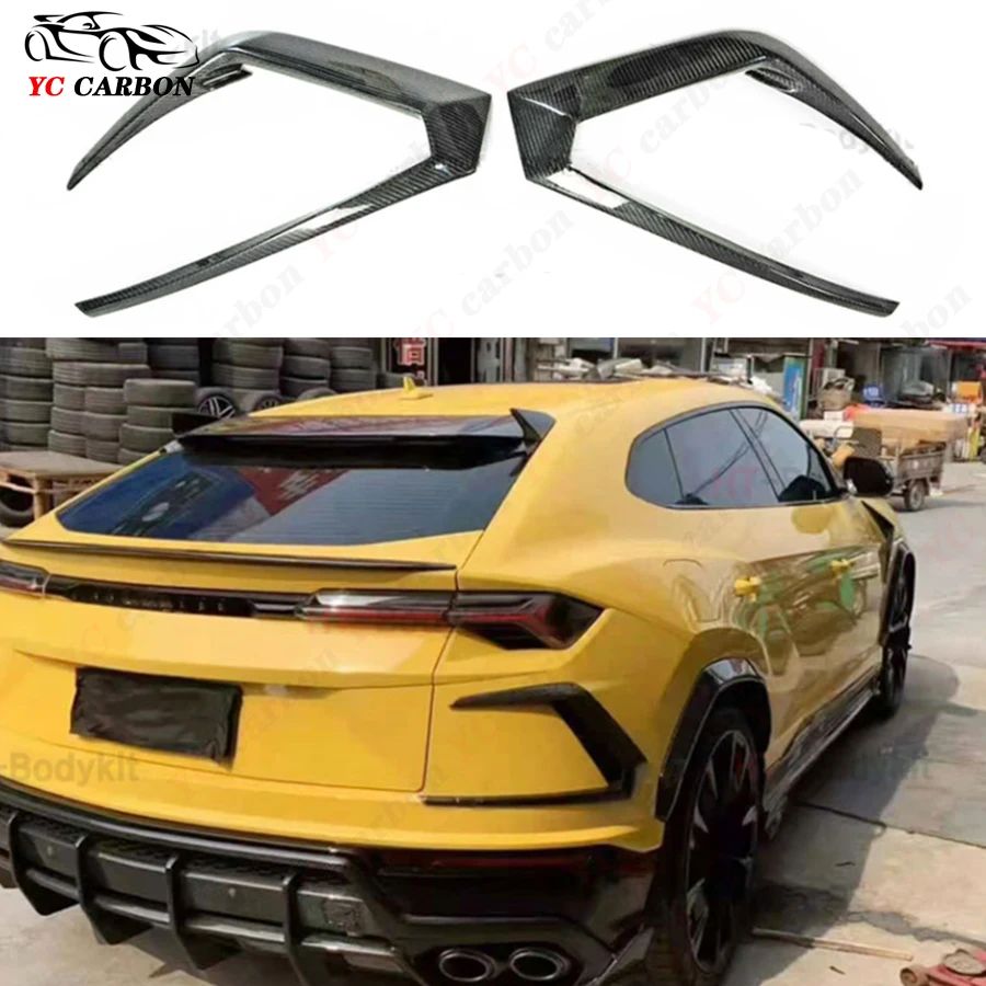 

For Lamborghini Urus 2018-2021 High quality Carbon Fiber Rear Bumper Wind knife Wind Blade Side Splitter Cover Frame Trim