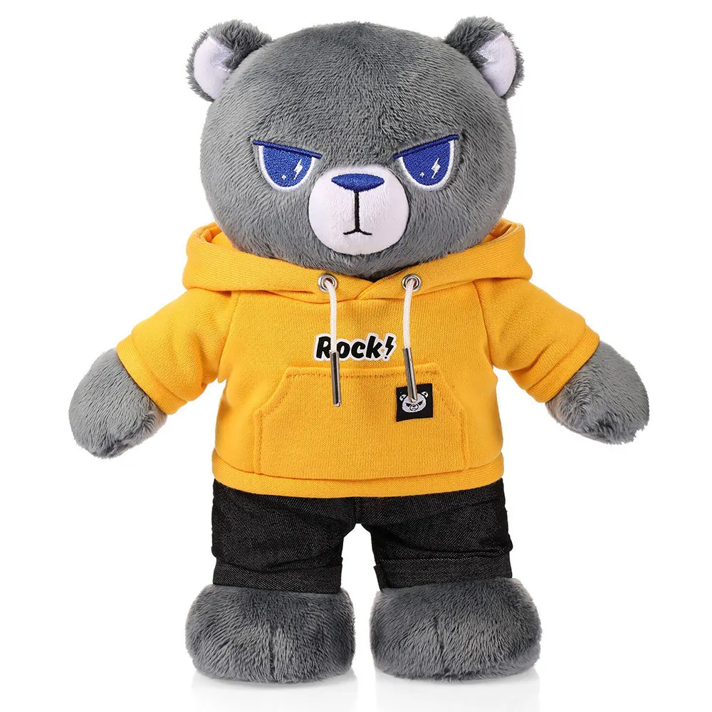 28cm Cool Bear Plush Toys Motorcycle Bear Fashion Stuffed Dolls Wan Li Bear Wear Clothes Kids Xmas Birthdays Gift