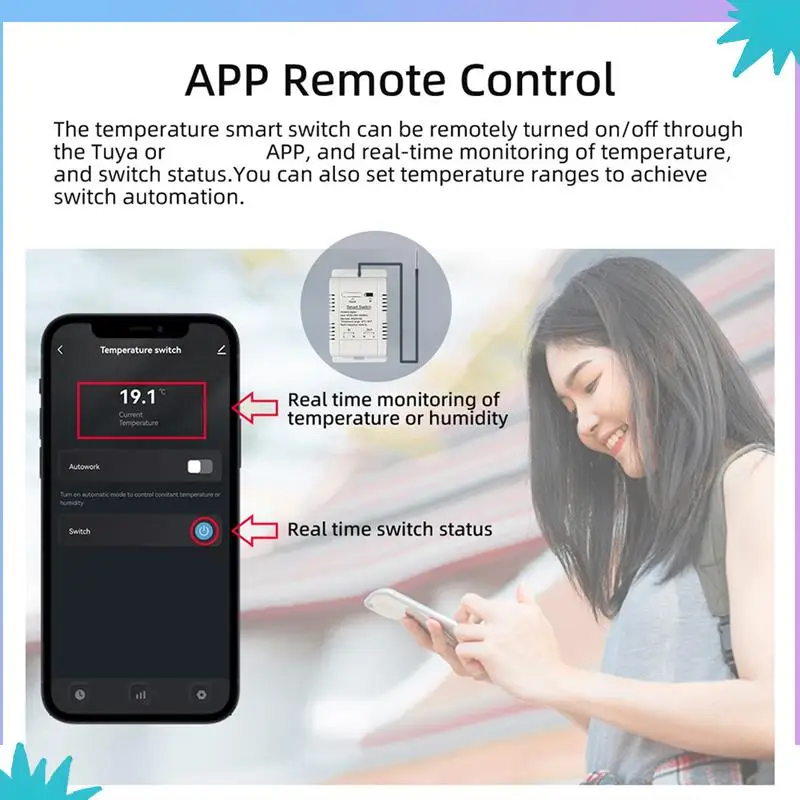 ABZW Temperature And Humidity Switch Intelligent Thermostat Smart Wifi Smart 20AB Breaker For Ewelink Alexa Google