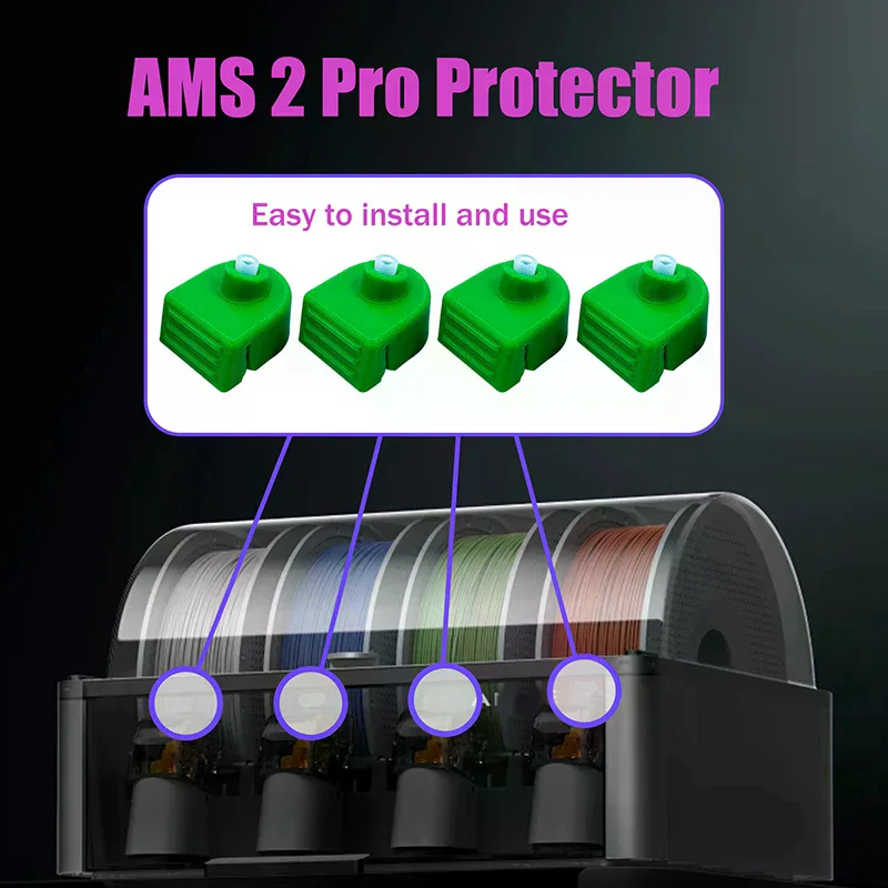 4Pcs For P2S H2D AMS 2 Pro Feed Port Protector 3D Printer Upgrade Accessories Durable And Heat Resistant