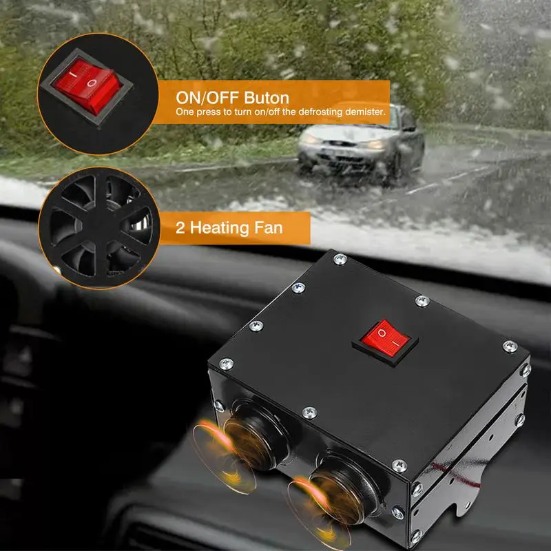 

600W Car Heater Vehicle Heating auxiliary 12V/24V Portable Car Heater Compact Defroster Demister Auto Van Heating Air Heater