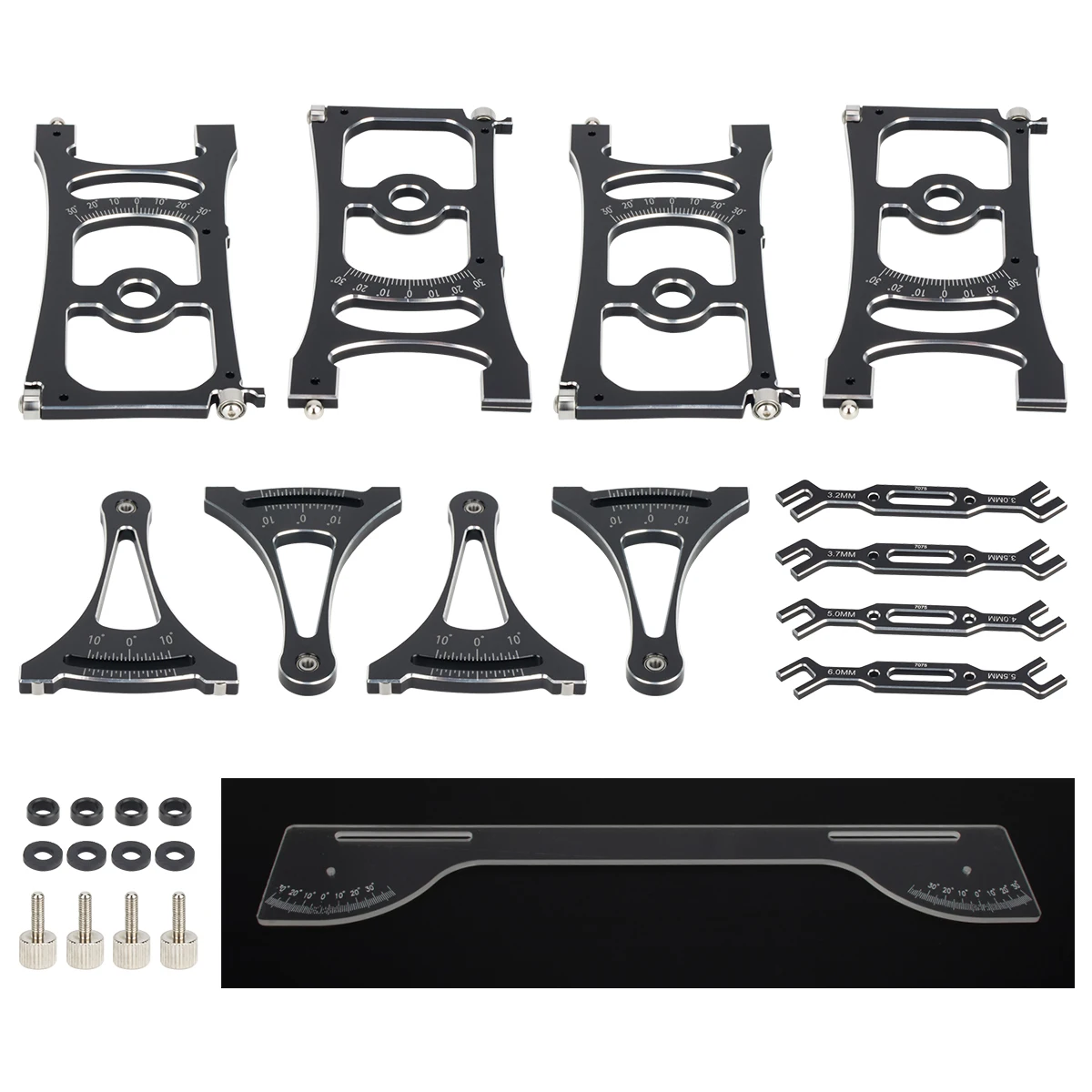 RC Aluminum Alloy Chassis Setup System Measuring Tool Set for Traxxas Arrma losi 1/7 1/8 Yikong YK4082 MJX H8H Upgrade Parts