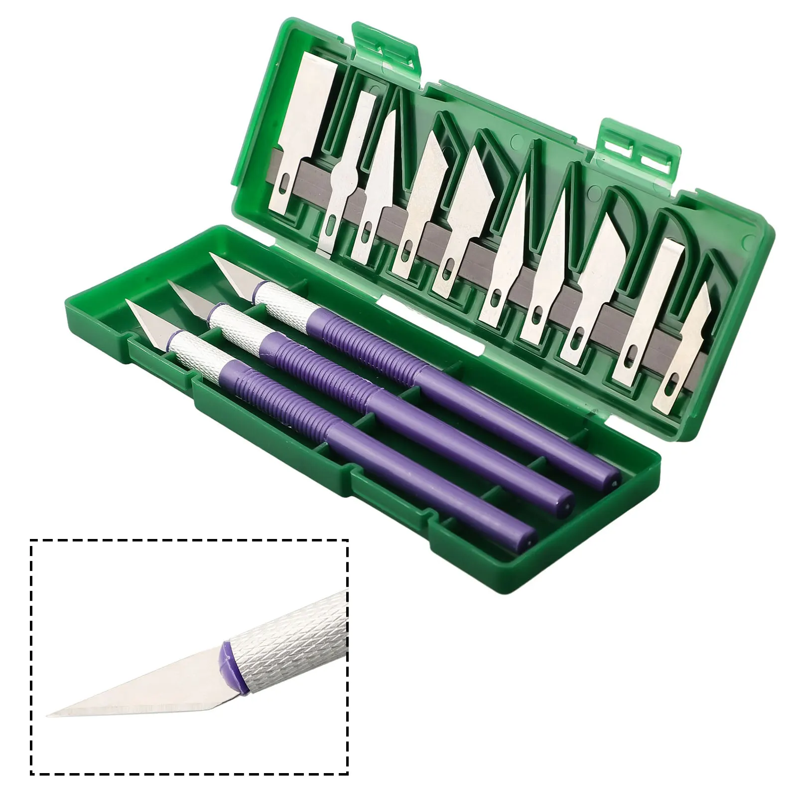 13Pcs set Carving Craft Sculpture Paper Cutting Blade Precision Engraving Cutter Non-Slip Hand Tool DIY Repair Set