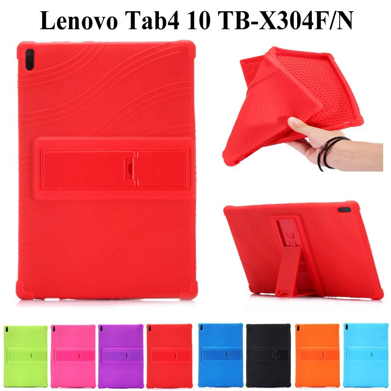 Silicon Soft PU Leather Case For Lenovo tab 4 10 TB-X304F/N Funda stand cover for lenovo tab 4 10 plus TB-X704F/N case +Pen