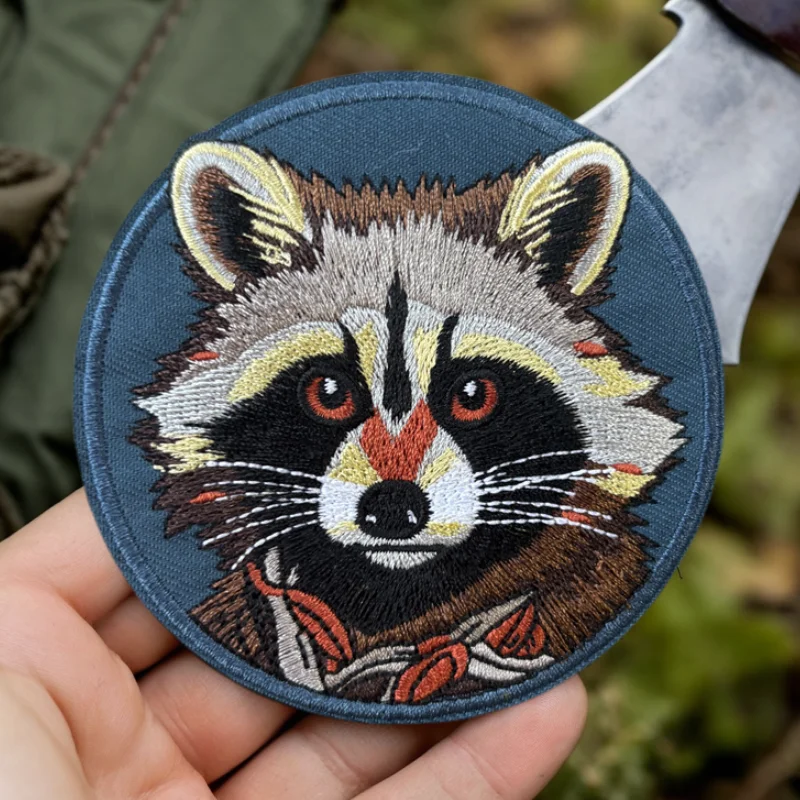 Parche táctico bordado Raccoon para chaleco MOLLE, gancho-bucle - imagen 4