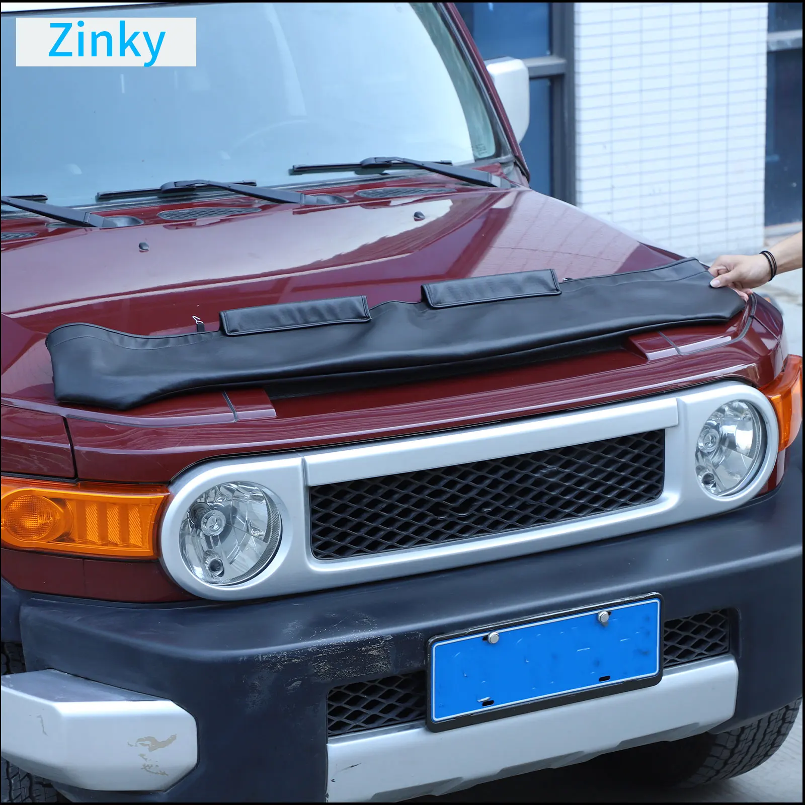 

Zinky Leather Black Car Hood Sand and Stone Deflector Protection Cover for Toyota FJ Cruiser 2007-2021 Exterior Accessories