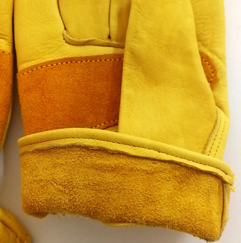 Guantes de soldadura de cuero de vaca, protección térmica, suaves, sensibles, protectores de dedos, Protección Laboral para manejo, 1 par