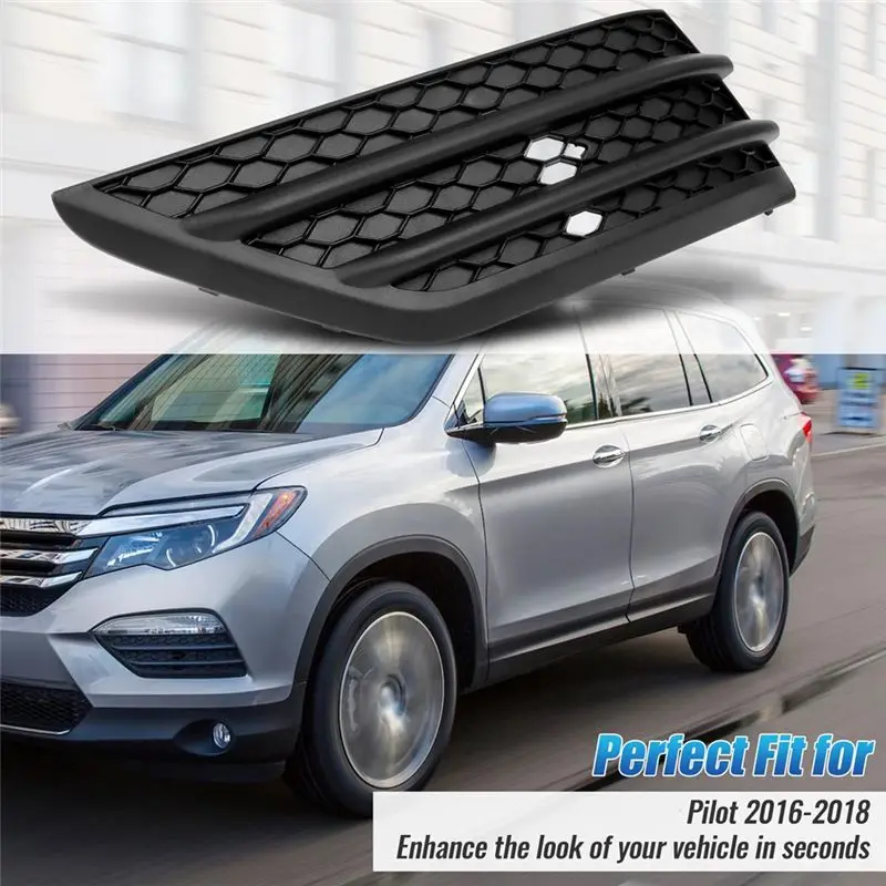 Fog Light Cover Accessories Front Side For Honda Pilot 2016-2018 Fog Lamp Bezel Grille-T61C