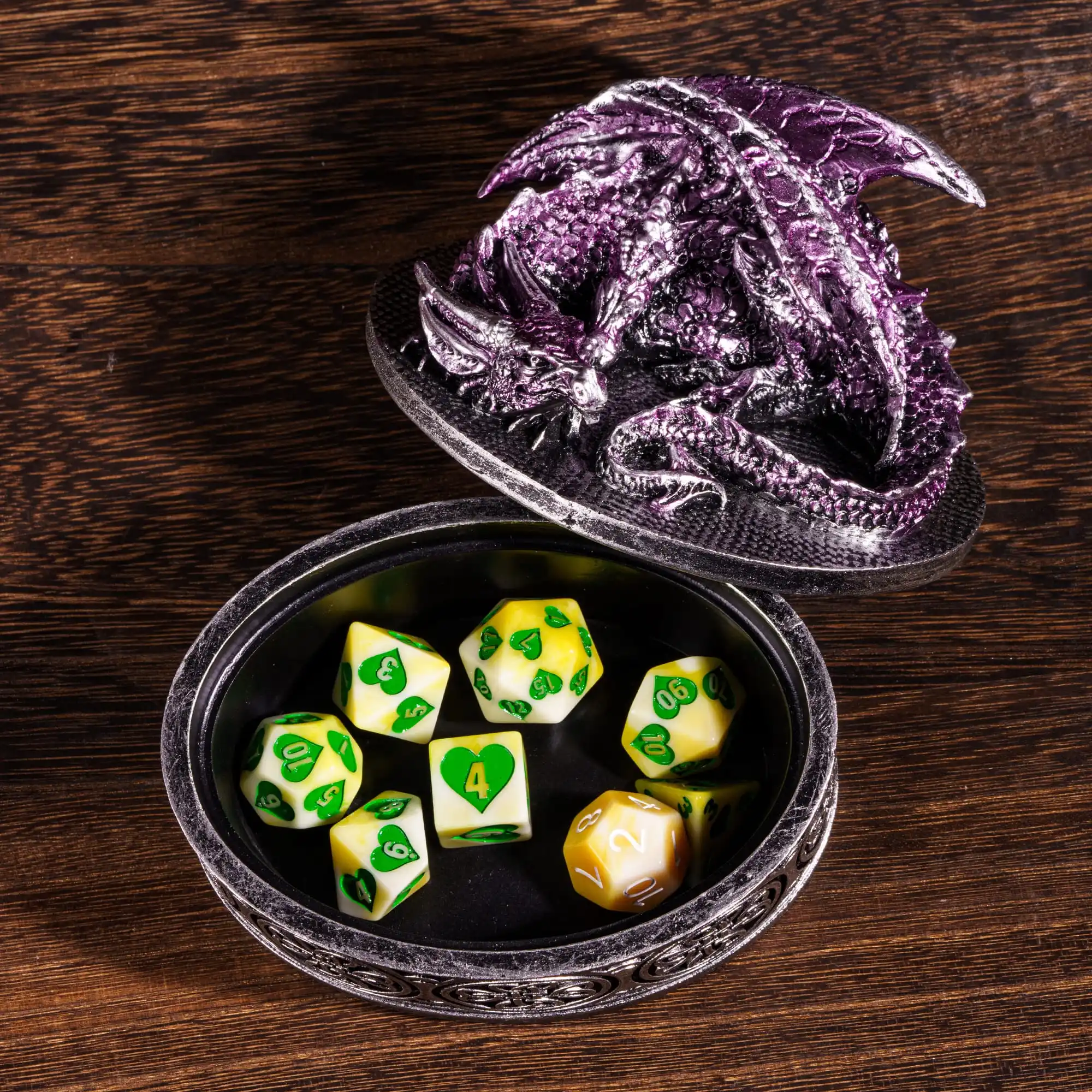 CRITALLIC-Retro Dragon Dice Box, Exquisite Storage Case, Suitable for Storing Small Accessories, Ornaments,Decorations