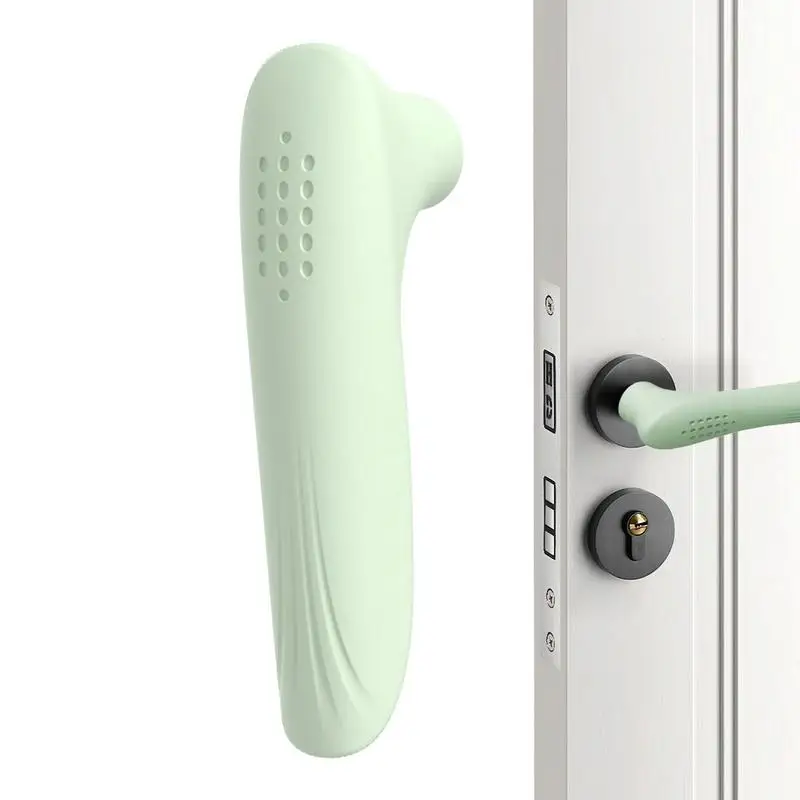 Silicone Door Knob Cover L-Shaped Anti-Slip Door Lever Protectors Anti-Collision Safety Door Grip Sleeve All-Weather Comfort For