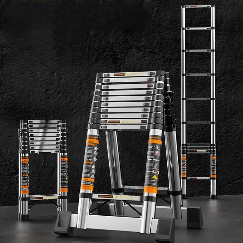 Folding Ladder Thickened Stainless Steel Telescopic Ladder Concealed Telescopic Folding Ladder StepOperation Folding Ladder