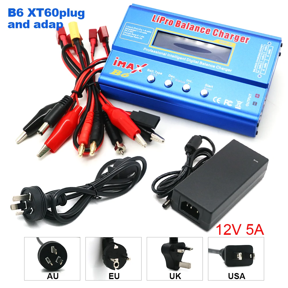 IMAX B6 80W Batterijlader Lipo NiMh Li-ion Ni-Cd Digitale Lipro Balanslader Ontlader Wisselstroom 12V 5A Adapter Voor Rc Auto