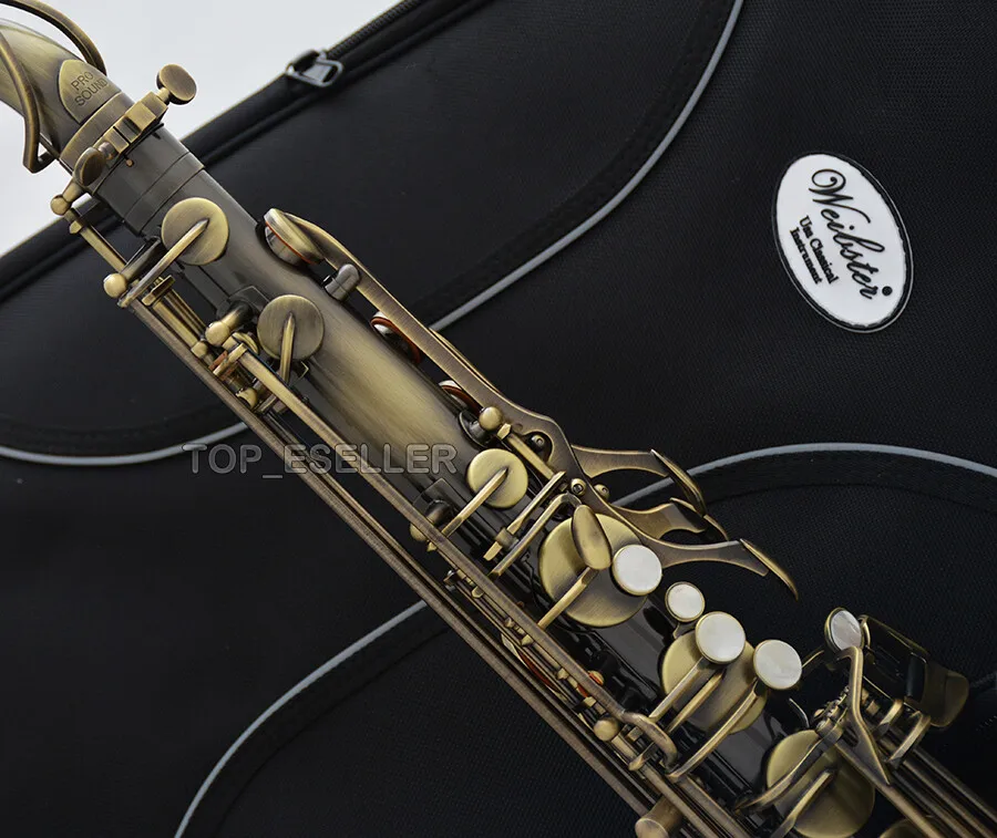 العتيقة البرونزية Bb العتيقة تينور الساكسفون بواسطة WEIBSTER Musical WTS-670 sax